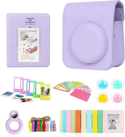 Camera Tas Met Accessoires Set - Cameratas - Camera Case - Geschikt voor Fujifilm Instax Mini 12 - Hoesje - Filters - Fotoboek - Fotoalbum - LOUZIR