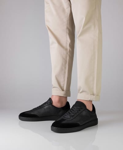 Suny Anna Kern 7430 Zwarte Danssneakers voor Heren van Nappa Leer met Doorlopende Zool en draaipunten - Salsa - Latin - Bachata - SUNY - zwart - 39 1/3