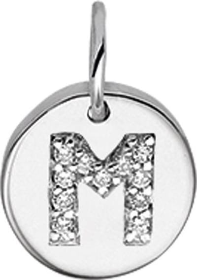 The Jewelry Collection Bedel Letter M Zirkonia - Zilver