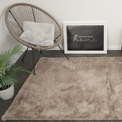 Moonay Fluffy Vloerkleed Taupe 80 x 150 cm - Hoogpolig 30 mm Shaggy Tapijt - Extra Dik & Zacht - 1900 g/m²