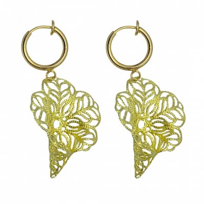 Klem oorbellen - filigraan - trechter - goudkleurig - geen gaatje- Charme Bijoux