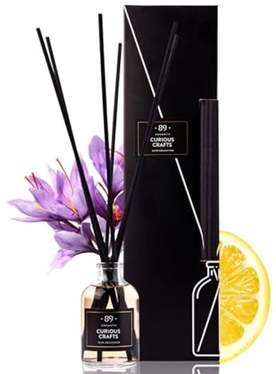 Geurstokjes Reed Diffuser Citroen & Saffraan - Luxe Luchtverfrisser voor Woning en Badkamer