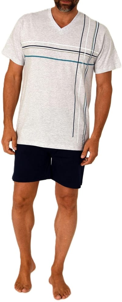 Elegante herenpyjama met korte mouwen en frontprint - ook in oversizes