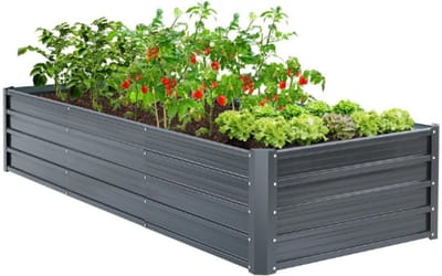 Thuys – Verhoogd Bloembed Metaal – Grote Verhoogde Plantenbak Voor Tuin – Gemaakt Van Robuust Plaatstaal – 240 x 90 x 45 Cm