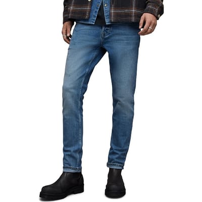 AllSaints Cigarette Damaged Faded Indigo Size: W28L32 | Slim Outlet | Heren | Blauw