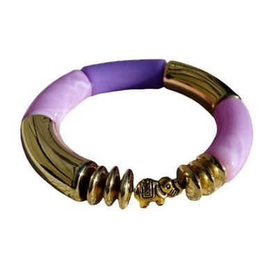 2 Love it Elephant - Armband - Elastisch - Polsmaat 17 - 20 cm - Tube kralen