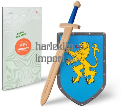 Woodsy houten ridderzwaard en schild set - speelgoed voor kinderen - beukenhout.