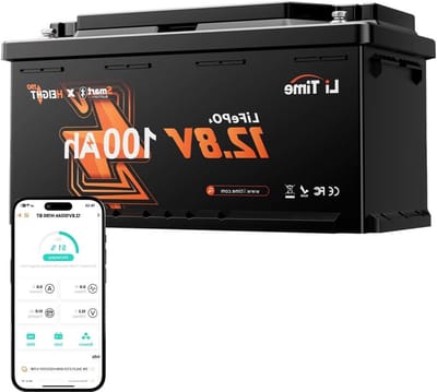 Lithium Accu - Camper Batterij - Energie Opslag - Slimme Bluetooth - 100Ah - Zwart