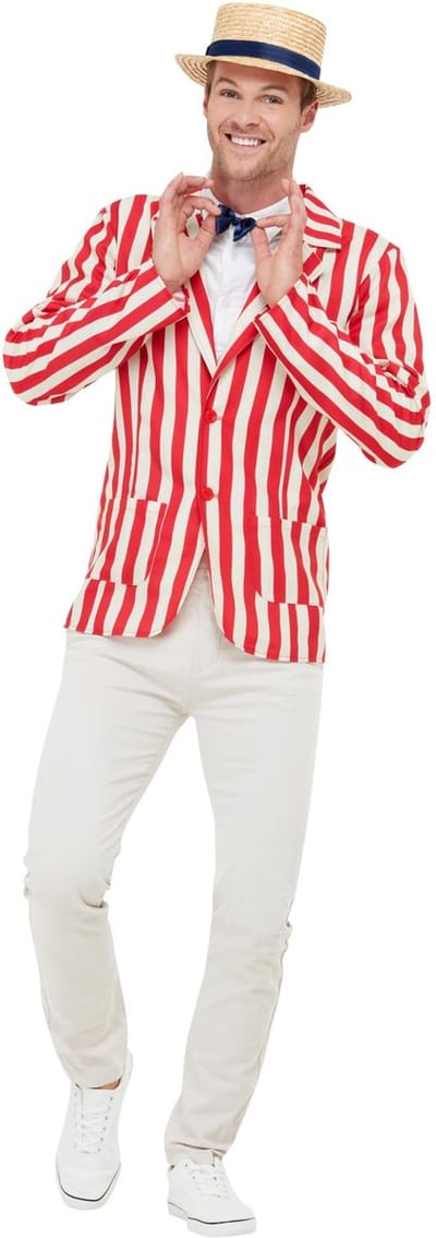 Smiffys - 20s Barber Shop Kostuum - L - Rood/Creme