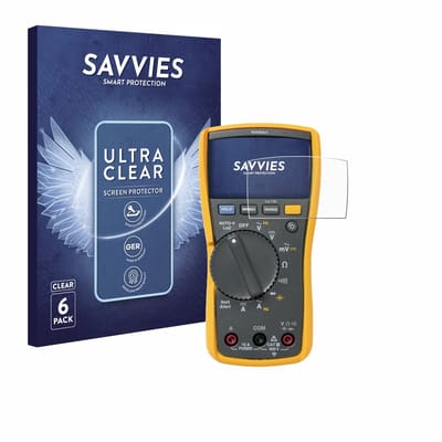 Savvies - Screenprotector voor Fluke MultiMeter 117 - Folie Beschermfolie transparant 6 Stuks