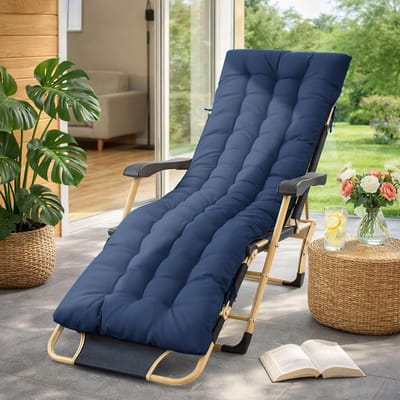 Comfortabele Kussen voor Tuinstoel 170 x 50 x 10 cm, Waterdichte Mat voor Zonligbed, Balkon en Terras - Ideaal voor Buiten en Gemakkelijke Bevestiging