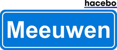 Hacebo - Plaatsnaam Sticker - 29x10 CM - Meeuwen sticker - Verkeersborden sticker - grappige cadeaus - Meeuwen