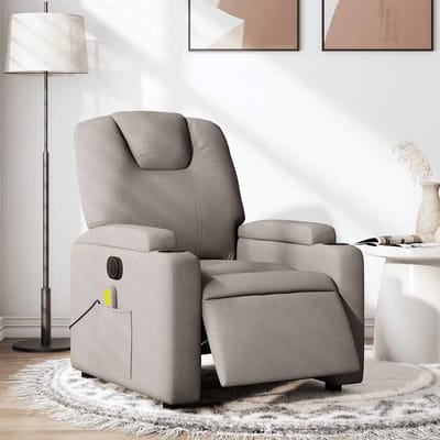 vidaXL - Massagestoel - elektrisch - verstelbaar - stof - taupe