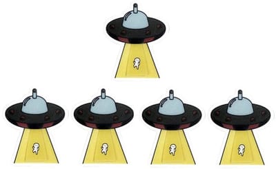 Dailygoods - ARFUKA Boekenlegger Plastic Bladwijzers Cartoon UFO Boek Marker Clip voor Leraren, Studenten, Boekliefhebbers, Afdrukken Pack van 5
