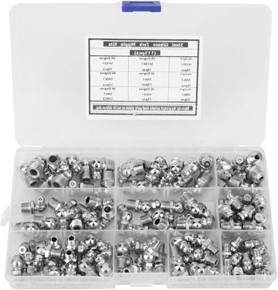 Vetnippels Set - Zerk Fittingen - Onderhoud Machines - Roestvrij Staal - Maten Assortiment - Zilver