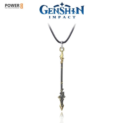 Power-8® : Genshin Impact Vortex Vanquisher Polearm Ketting - Game ketting - ketting met hanger - wapen ketting - ketting met zwaard - Ketting heren en dames - ketting jongen en meisjes kerstcadeau - cadeautips - cadeau man / vrouw