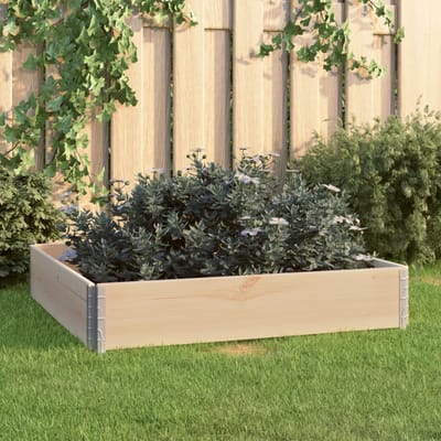 vidaXL - Plantenbak - verhoogd - 100x100 - cm - massief - grenenhout