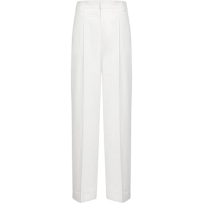 Vrouwenbroek Dondup - brede pijp chino broek - wit