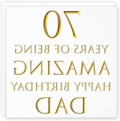 Verjaardagskaart 70 Jaar - Wenskaart Papa - Speciale Wensen Uiten - Gouden Opdruk - 148 x 148 mm - Geel