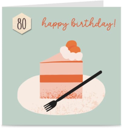 Verjaardagskaart met leeftijd | HAPPY BIRTHDAY | 80 jaar | kaart met envelop | jarig / verjaardag