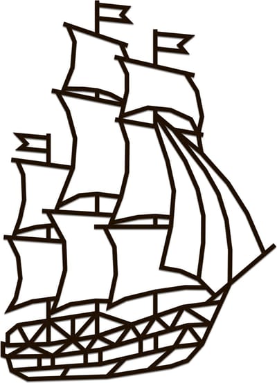 Eco Wood Art Houten Wandpuzzel Schip - Wanddecoratie - Hout
