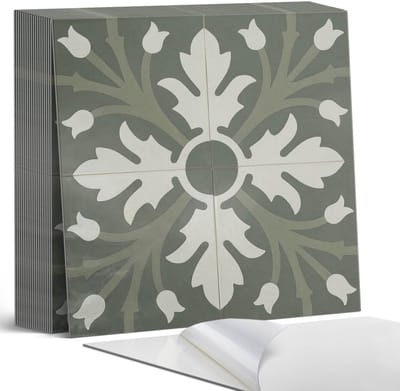 Coloray Plaktegels - Plantenpatroon op tegels Zelfklevende Tegels - 20 cm x 20 cm - Groente Plaktegels - 20 stuks - Vierkant PVC Tegels - Plaktegels Badkamer - Plaktegels Vloer - Vinyl Tegels - Wandtegel Zelfklevend