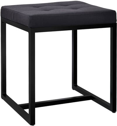 CLP Barci kruk met bekleding en zwart ijzeren frame Stof/zwart