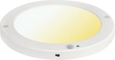 LED Plafondlamp met Bewegingssensor + Dag en Nacht Sensor - 18W - Aanpasbare Kleur CCT - 360° Zichthoek - Opbouw/Inbouw - Rond - Mat Wit