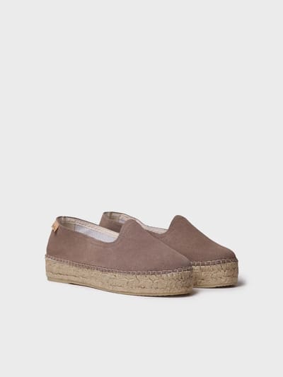 Gesloten espadrille voor dames van suède met jute zool | KEIRA