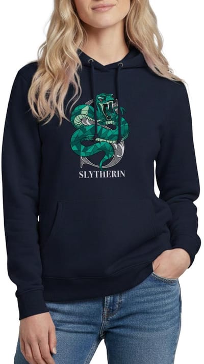 Harry Potter Slytherin Coat of Arms Monochrome Hoodie Dames