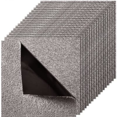VEVOR tapijttegels 457,2 x 457,2 x 12 mm, verpakking van 10 stuks, zelfklevende tapijtbedekking 2 m², tapijtvloer, eenvoudige doe-het-zelf vervanging voor woonkamer en kantoor, donkerbruin