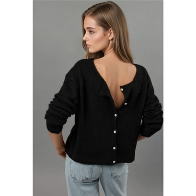 Ultra Zacht Crew Neck Knopen Dubbelzijdig Cardigan