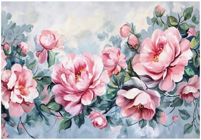 WALLARENA - Fotobehang - 150x105 cm - grote rozen op beton voor slaapkamer en woonkamer