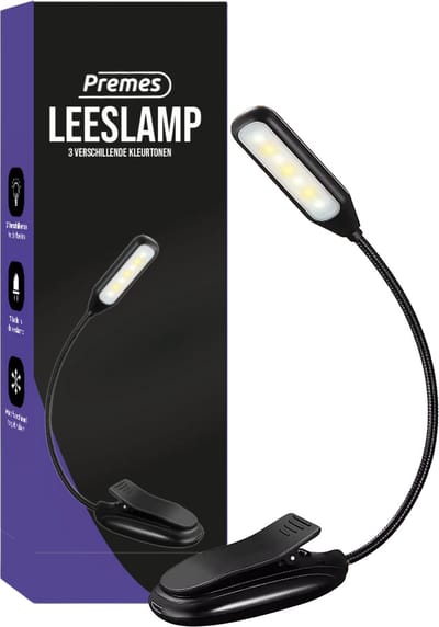 Premes - Leeslampje - Bedlamp - Klemlamp - Klemlampjes - Bedlampjes Leeslampjes - Boeklampje - Bedlampjes Slaapkamer Volwassenen - Leeslampje voor Boek - Voor in Bed - Met Klem - Oplaadbaar USB - Kind - Slaapkamer - Oplaadbare Lamp
