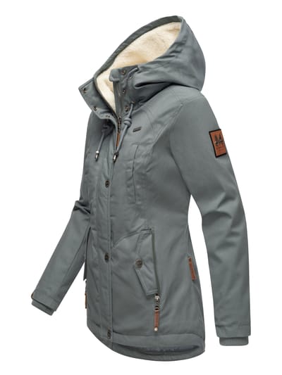 Marikoo dames winterjas met teddyfleece voering & capuchon