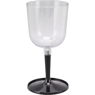 Draagbaar Opvouwbaar Wijnglas Onbreekbaar Helder Afneembaar Plastic Wijnglazen voor Buiten Kamperen Reizen Zwart L zwart