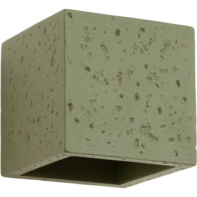 Sollux Lighting Wandlamp Quad - G9 - olijfgroen - concreet - 10x12x10cm