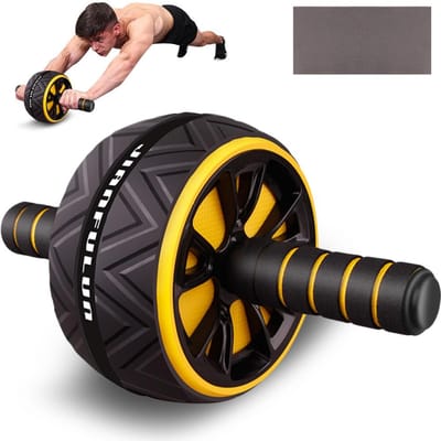 Abdominale Roller Oefenwiel Fitnessapparatuur Dempende Roller Voor Armen Rug Buik Kern Trainer Lichaam geel