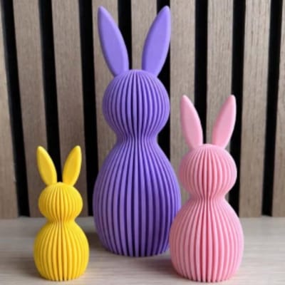 Paashaas Set - Set van 3 - Geel, Paars, Roze - JM Woods - 14,18 en 22 cm - Kleurrijk Interieur - Pasen - Paashazen - Style - Kleur - Neonkleuren