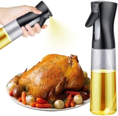 PromoHome Olie Spuitfles 200 ml - BPA-vrije Keukenspray voor Olijfolie, Azijn en Dressing - Gelijkmatige Verneveling voor Frituurpan, Salades en BBQ - Lekdichte Afsluiting