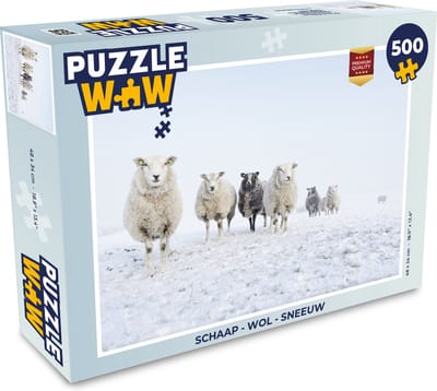 Puzzel Schaap - Wol - Sneeuw - Legpuzzel - Puzzel 500 stukjes