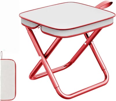 Thijox - Campingkruk Mini Klapstoel - Opvouwbare Kruk voor Kamperen, Vissen, Picknick, Trekking - Lichtgewicht & Stabiel tot 100 kg - Inclusief Tas -