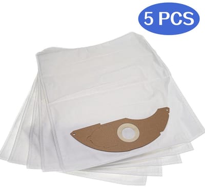 5 Stofzakken, voor Kärcher NT 22/1 Ap L, NT 22/1 Ap Te L stofzuiger, 42 x 26,5 cm, wit