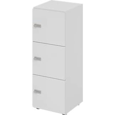 Lockerkast Topas Line, 3 dossierhoogtes, 3 compartimenten, cijferslot, B 400 x D 420 x H 1100 mm, grijs/grijs