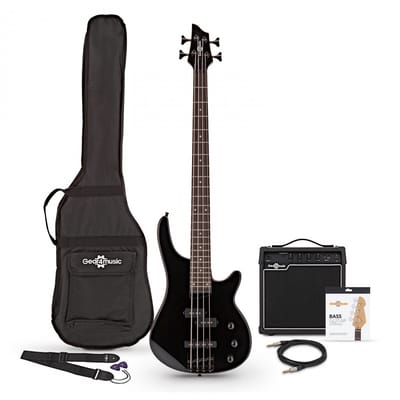 Harlem 4 Basgitaar + 15 W Versterkerpakket, Zwart
