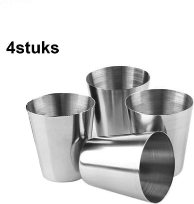 Shotglaasjes - RVS shotglazen - 4stuks - Shotjes - Borrelglazen - Partyglazen - Shotglas - RVS