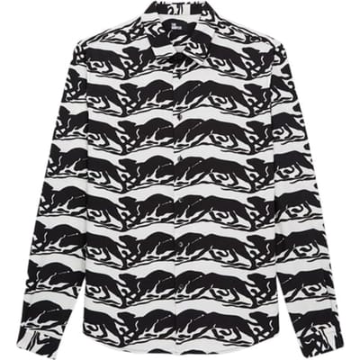 The Kooples Printed Classic Collar Shirt Black / White Maat: XS | Casual Overhemden Outlet | Heren | Zwart