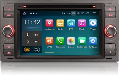 Carplay autoradio voor Ford Mondeo Focus Fiesta Fusion Kuga Transit | Grijs | 2003 t/m 2013 | Android 13 | Draadloos Apple Carplay & Android auto | 4GB + 64GB | 8-Core processor | Cartronix | 2025 model | Bluetooth & Wifi