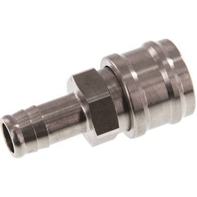 RVS DN 7.2 (Euro) Luchtkoppeling Snelkoppeling 13 mm Slangpilaar Double Shut-Off
