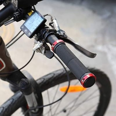 TPR Rubber Fietshandvatten met Dubbele Lock, Antislip Aluminium Lock, Geschikt voor MTB, BMX en Stadsfietsen